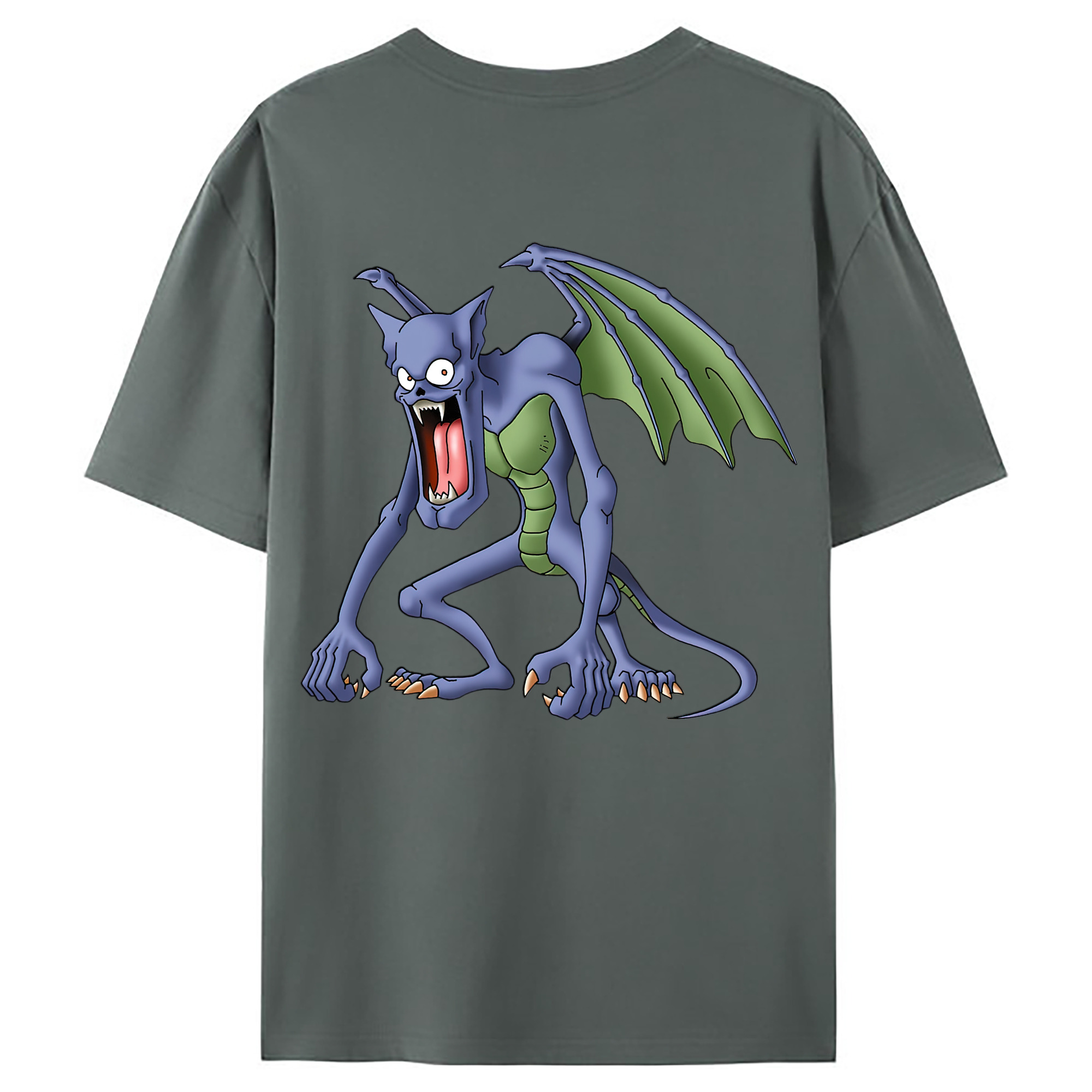 （画像用） ドラゴンクエスト Doragon Kuesuto Dragon Quest 綿100％ メンズ半袖Tシャツ（バックプリント） 通気性